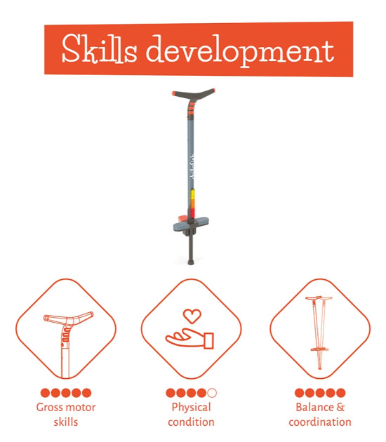 Chillafish Poogi Glow Pogo Stick Işıklı Zıplama &Ccedil;ubuğu (110 cm) // Papaya