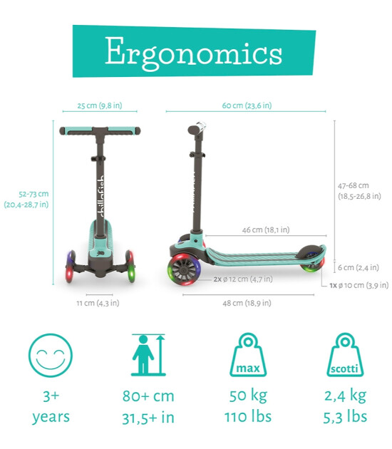 Chillafish Scotti Glow Işıklı Scooter // Mint