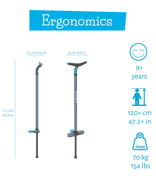 Chillafish Poogi Pogo Stick Zıplama Çubuğu (110 cm) // Mavi