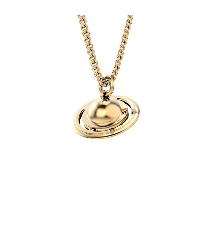 Chocli Altın Kaplama Kolye (18 Ayar) // Satürn