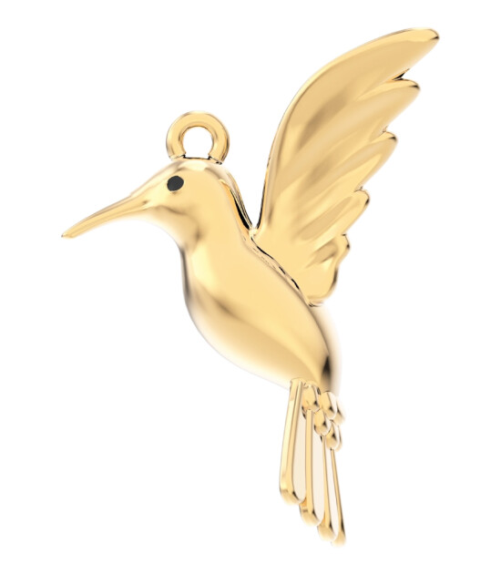 Chocli Altın Kaplama Kolye (18 Ayar) // Humming Bird
