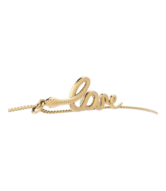Chocli Altın Kaplama Kolye (18 Ayar) // Love Snake