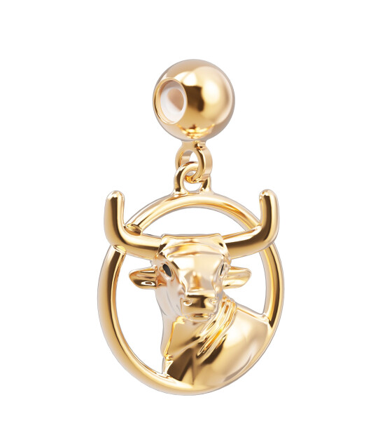 Chocli 18 Ayar Altın Kaplama Charm - Boğa Burcu