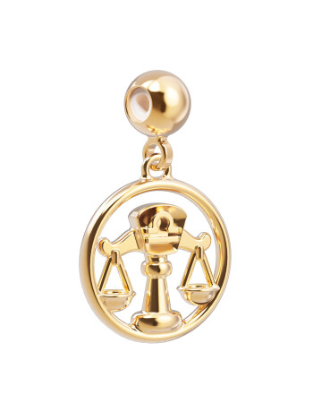 Chocli 18 Ayar Altın Kaplama Charm - Terazi Burcu