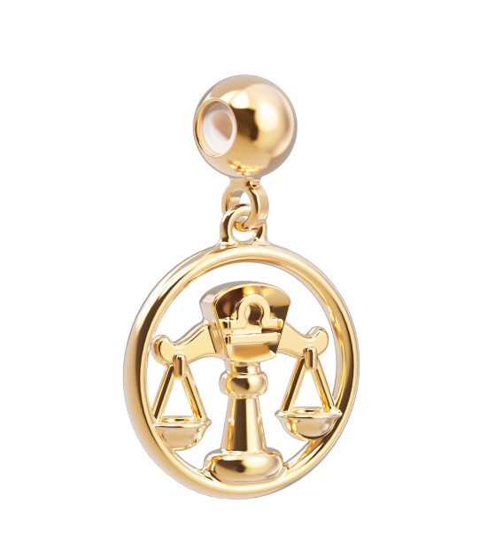 Chocli 18 Ayar Altın Kaplama Charm - Terazi Burcu