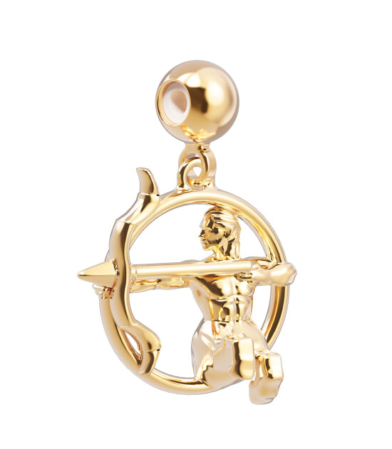 Chocli 18 Ayar Altın Kaplama Charm - Yay Burcu