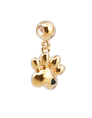 Chocli Altın Kaplama Kolye & Bileklik Charm (18 Ayar) // Pati