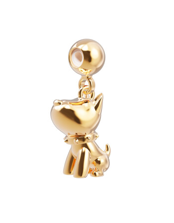 Chocli Altın Kaplama Kolye & Bileklik Charm (18 Ayar) // K&ouml;pek