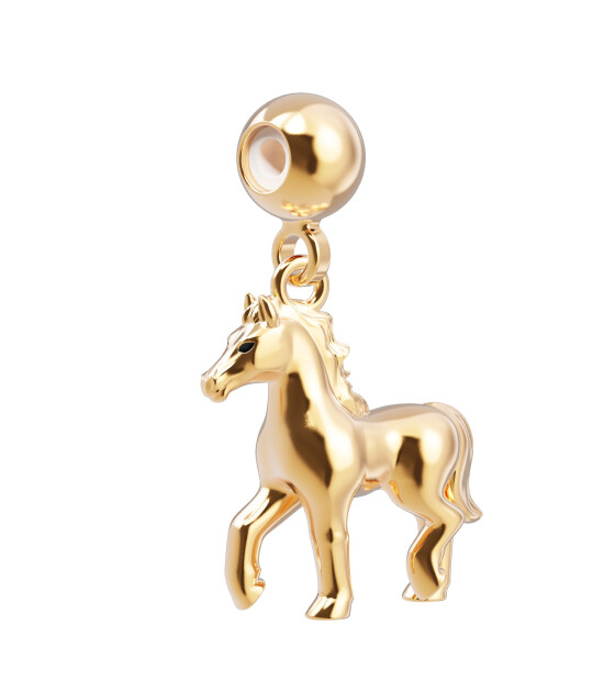 Chocli Altın Kaplama Kolye & Bileklik Charm (18 Ayar) // At