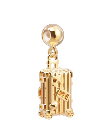 Chocli Altın Kaplama Kolye & Bileklik Charm (18 Ayar) // Valiz