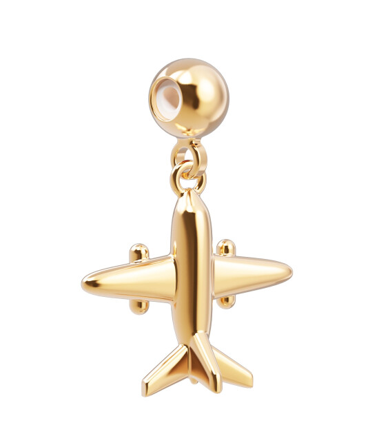 Chocli Altın Kaplama Kolye & Bileklik Charm (18 Ayar) // U&ccedil;ak