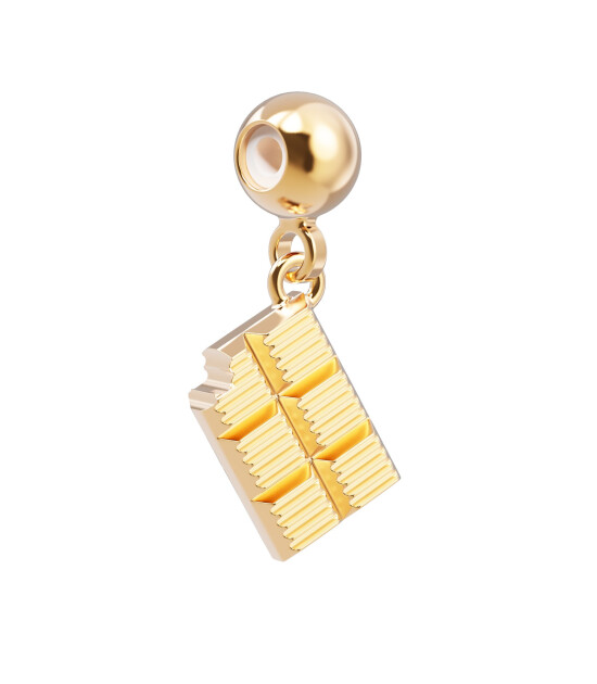 Chocli 18 Ayar Altın Kaplama Charm - &Ccedil;ikolata