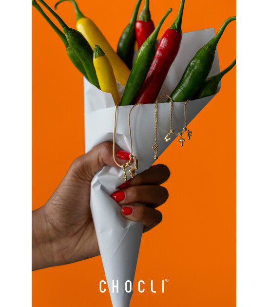 Chocli 18 Ayar Altın Kaplama Charm - Şimşek