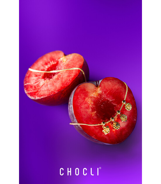 Chocli 18 Ayar Altın Kaplama Charm -  Cherry Blossom