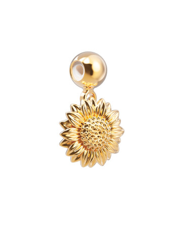 Chocli 18 Ayar Altın Kaplama Charm -  Sunflower