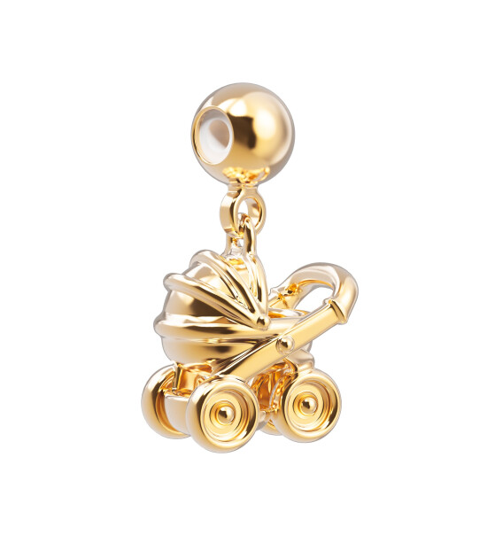 Chocli 18 Ayar Altın Kaplama Charm -  Bebek arabası