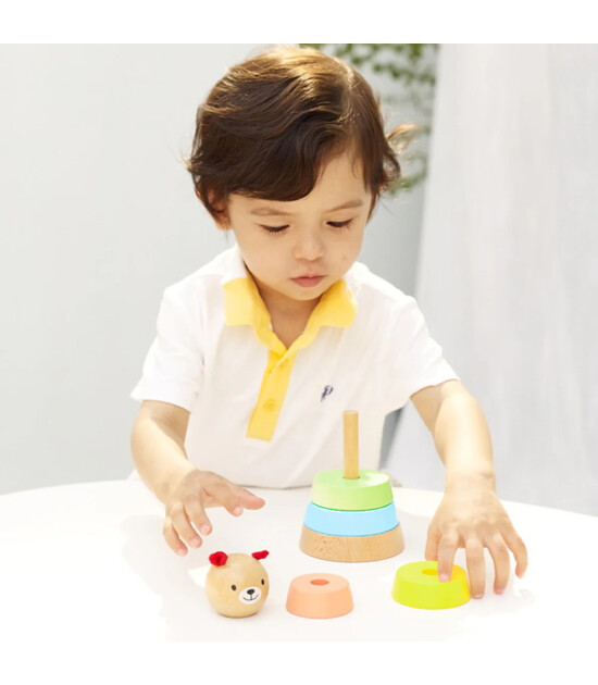 Classic World Ahşap Dizme Oyuncağı // Bear Tower