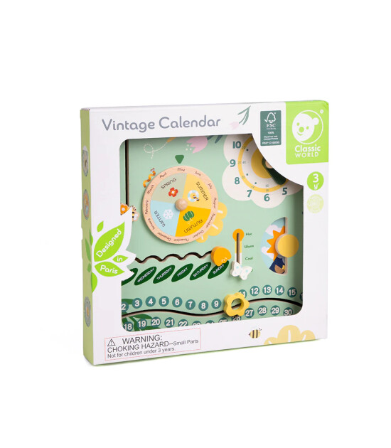 Classic World Ahşap Vintage Takvim