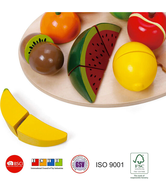 Classic World Ahşap Meyve Sebze Kesme Oyunu 17 Parça