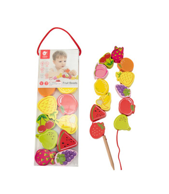 Classic World Ahşap Boncuk Dizme Oyunu - Meyveler