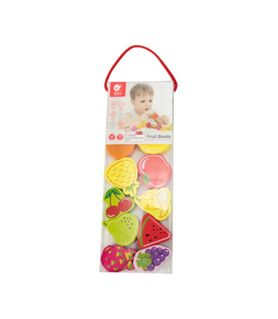 Classic World Ahşap Boncuk Dizme Oyunu - Meyveler