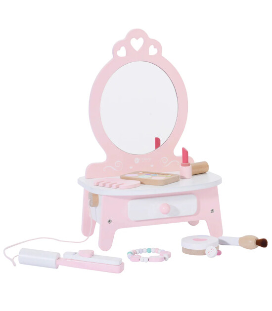 Classic World Ahşap Makyaj Masası // Pembe
