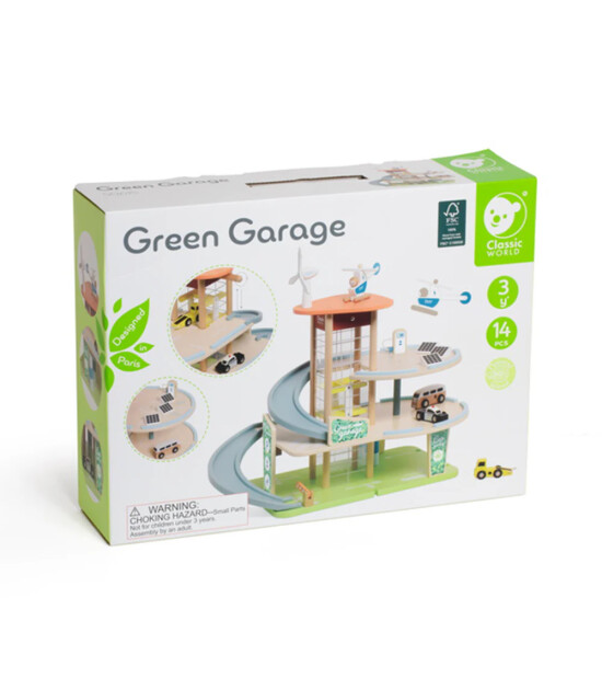Classic World Ahşap Yeşil Garaj