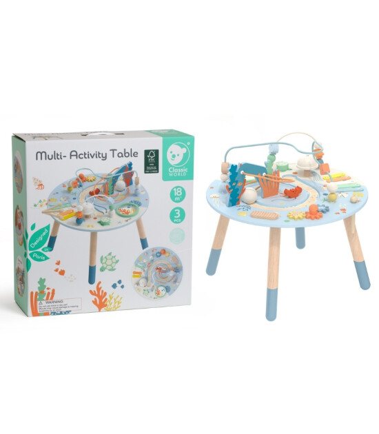 Classic World Ahşap Çok Fonksiyonlu Aktivite Masası // Okyanus