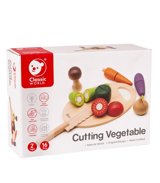 Classic World Ahşap Sebze Kesme Seti