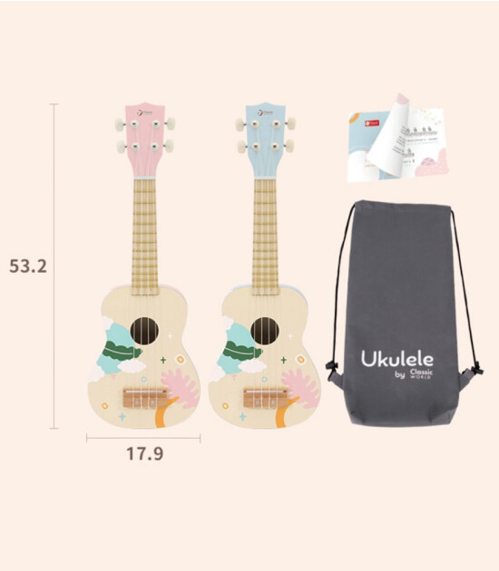 Classic World Ahşap Iris Ukelele // Pembe