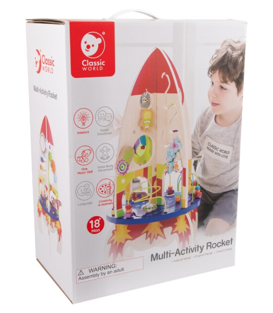 Classic World Ahşap Çoklu Aktivite Oyuncağı // Roket