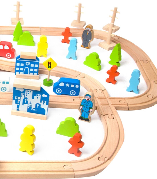 Classic World Ahşap 110 Parçalı Tren Seti