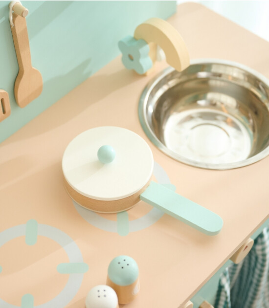 Classic World Ahşap Mavi Retro Mutfak