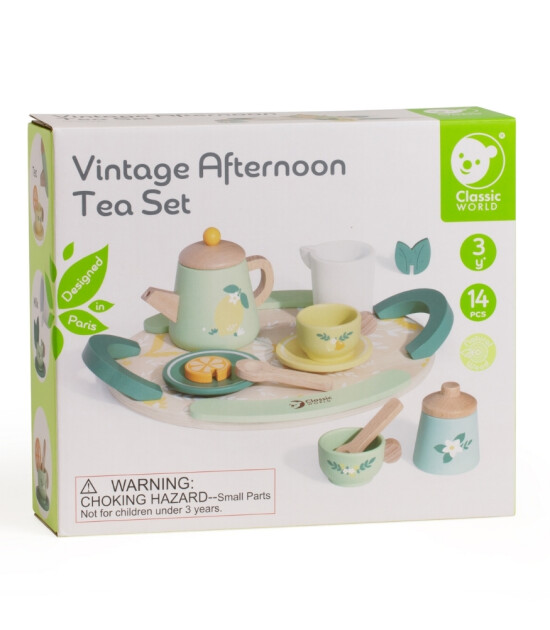 Classic World Ahşap Vintage Çay Seti