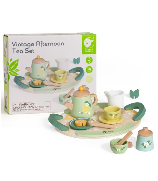 Classic World Ahşap Vintage Çay Seti