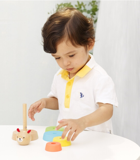 Classic World Ahşap Dizme Oyuncağı // Bear Tower