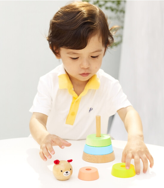 Classic World Ahşap Dizme Oyuncağı // Bear Tower