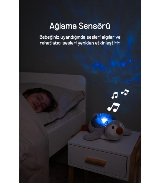 Cloud b Tranquil Şarj Edilebilir Melodili Projekt&ouml;r Uyku Arkadaşı // Penguin