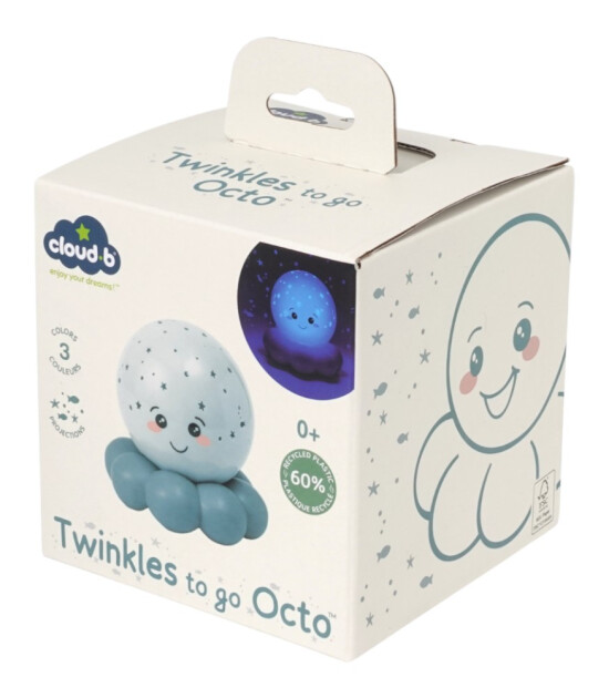 Cloud b Twinkles To Go Projekt&ouml;rl&uuml; Gece Lambası // Octo - Pastel Blue