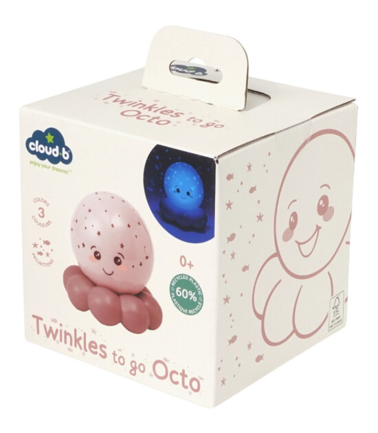 Cloud b Twinkles To Go Projekt&ouml;rl&uuml; Gece Lambası // Octo - Pastel Pink