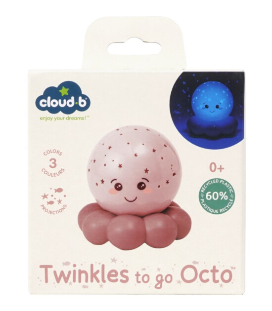 Cloud b Twinkles To Go Projekt&ouml;rl&uuml; Gece Lambası // Octo - Pastel Pink