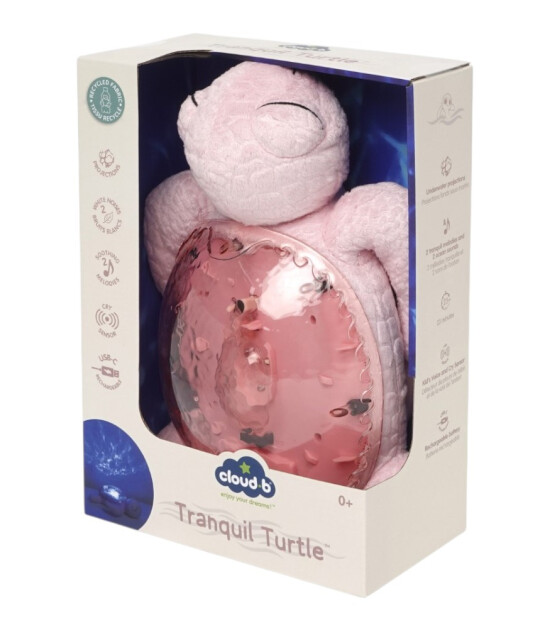 Cloud b Tranquil Şarj Edilebilir Melodili Projekt&ouml;r Uyku Arkadaşı // Turtle - Pink