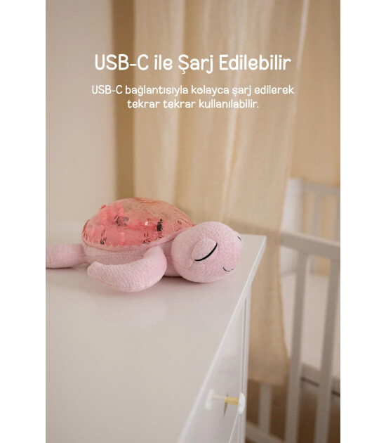 Cloud b Tranquil Şarj Edilebilir Melodili Projekt&ouml;r Uyku Arkadaşı // Turtle - Pink