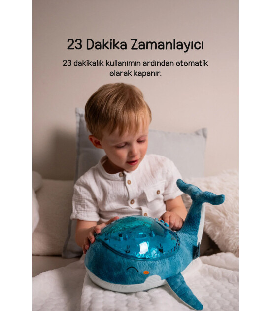 Cloud b Tranquil Şarj Edilebilir Melodili Projekt&ouml;r Uyku Arkadaşı // Whale - Blue