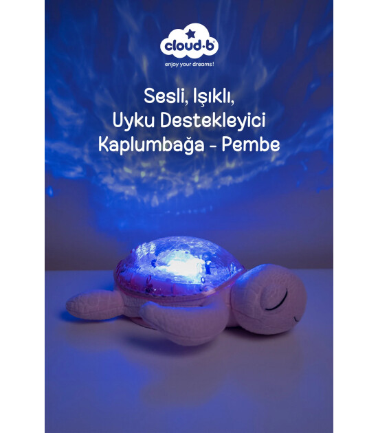 Cloud b Tranquil Şarj Edilebilir Melodili Projekt&ouml;r Uyku Arkadaşı // Turtle - Pink