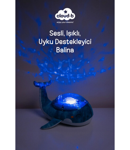 Cloud b Tranquil Şarj Edilebilir Melodili Projekt&ouml;r Uyku Arkadaşı // Whale - Blue