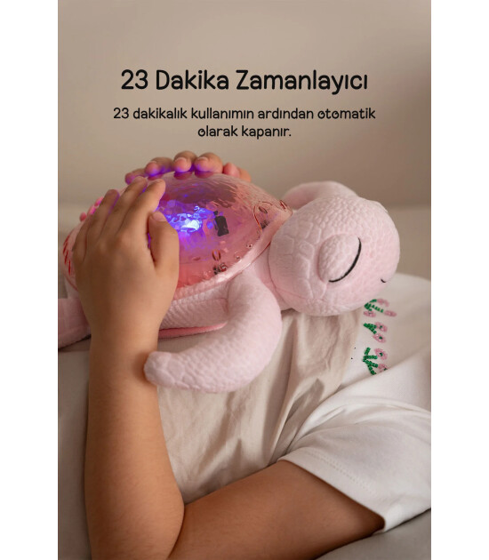 Cloud b Tranquil Şarj Edilebilir Melodili Projekt&ouml;r Uyku Arkadaşı // Turtle - Pink