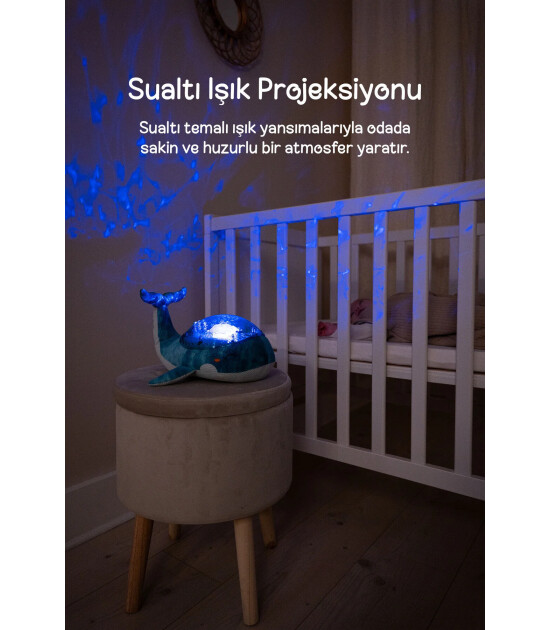 Cloud b Tranquil Şarj Edilebilir Melodili Projekt&ouml;r Uyku Arkadaşı // Whale - Blue