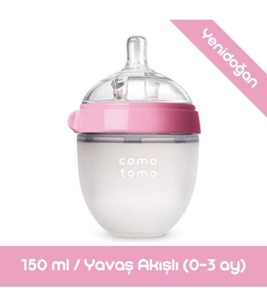 Comotomo Silikon Biberon (150 ml) // Pembe