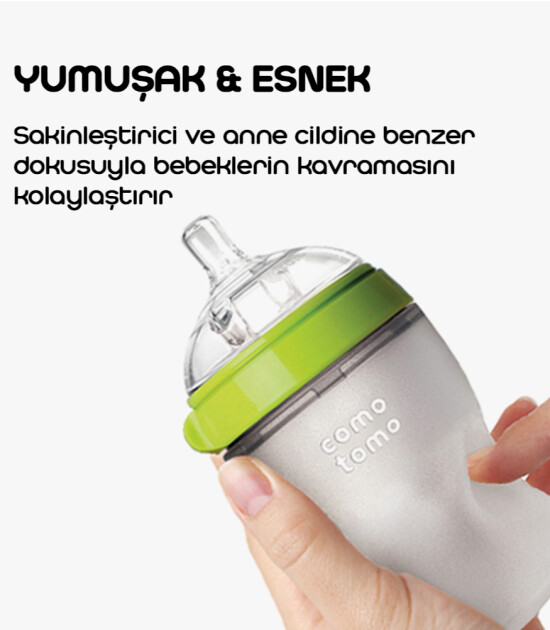 Comotomo Silikon Biberon (250 ml) // Yeşil